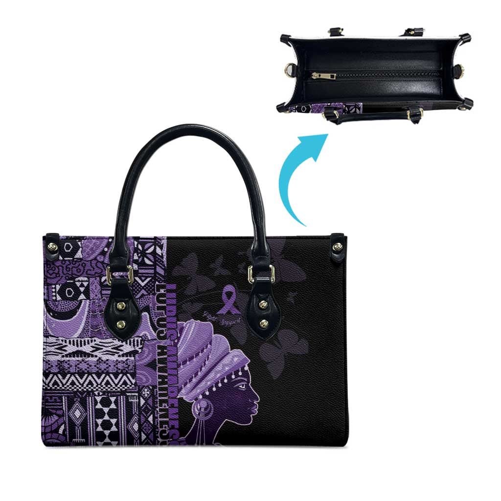 African Lady Lupus Awareness Leather Bag Fight Support Cure