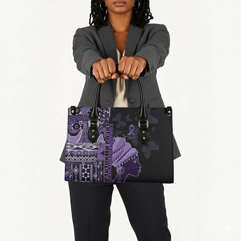 African Lady Lupus Awareness Leather Bag Fight Support Cure