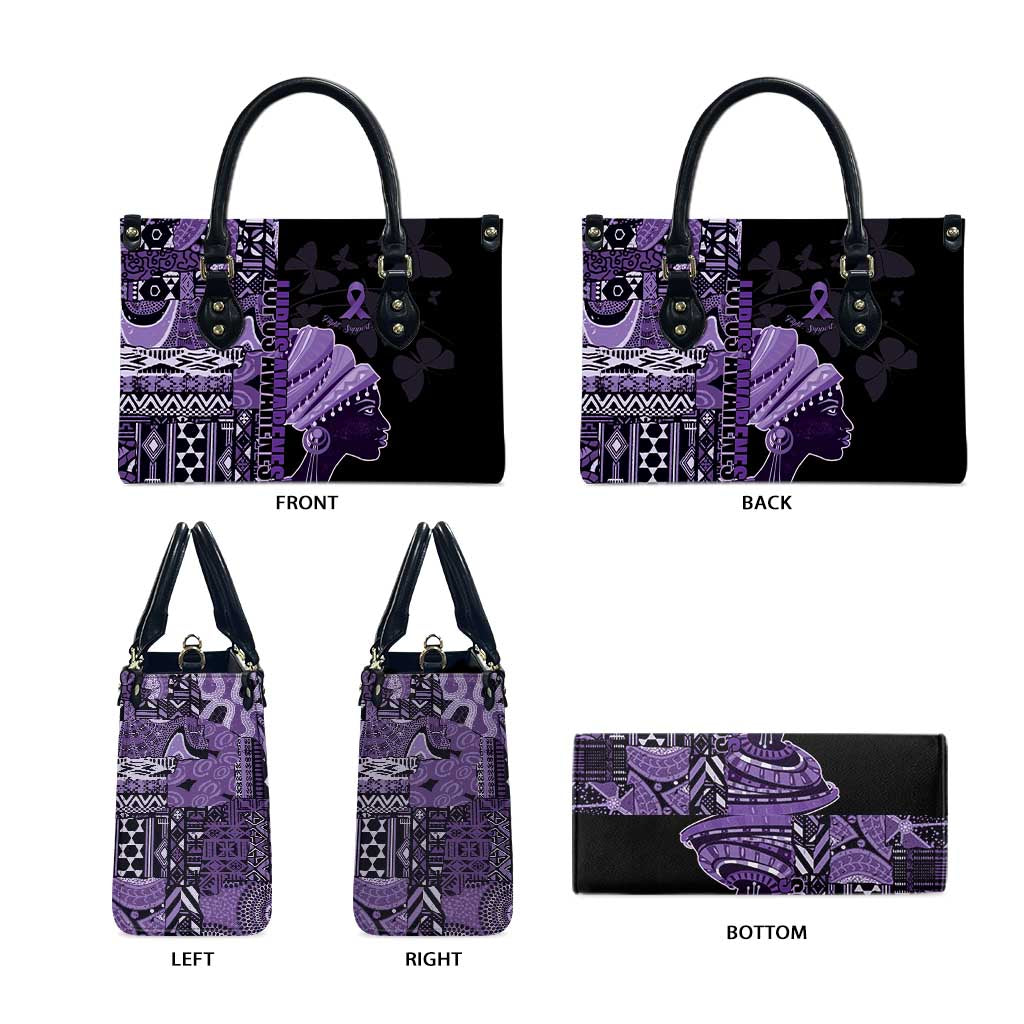 African Lady Lupus Awareness Leather Bag Fight Support Cure