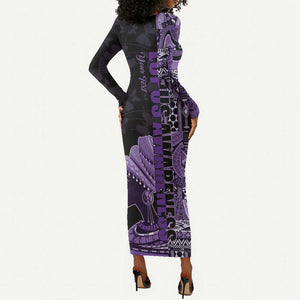 Personalized African Lady Lupus Awareness Long Sleeve Bodycon Dress Fight Support Cure