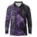Personalized African Lady Lupus Awareness Long Sleeve Polo Shirt Fight Support Cure
