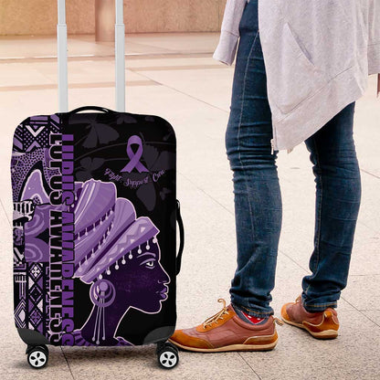 African Lady Lupus Awareness Luggage Cover Fight Support Cure