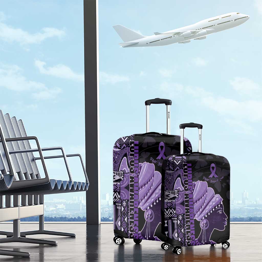 African Lady Lupus Awareness Luggage Cover Fight Support Cure