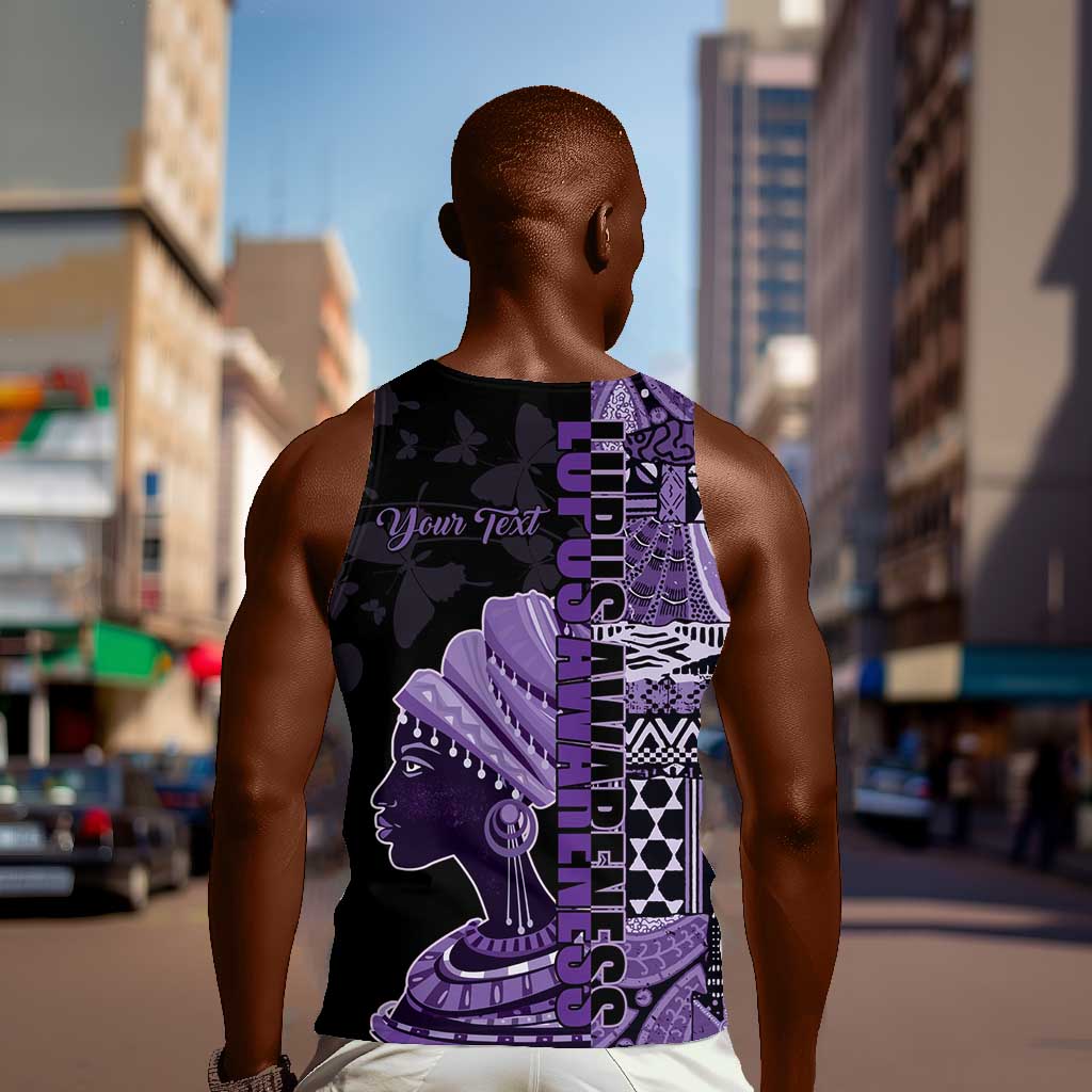 Personalized African Lady Lupus Awareness Men Tank Top Fight Support Cure