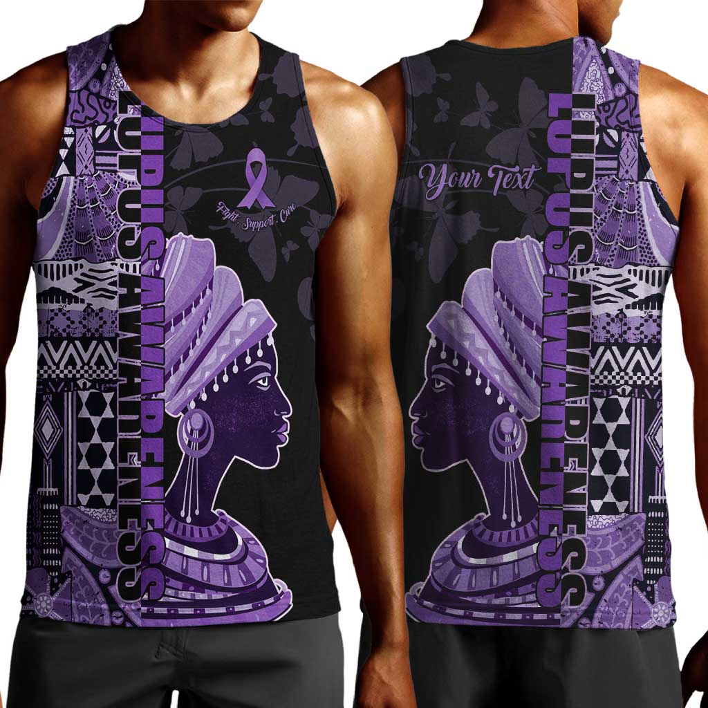Personalized African Lady Lupus Awareness Men Tank Top Fight Support Cure