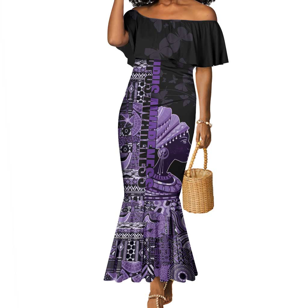 Personalized African Lady Lupus Awareness Mermaid Dress Fight Support Cure
