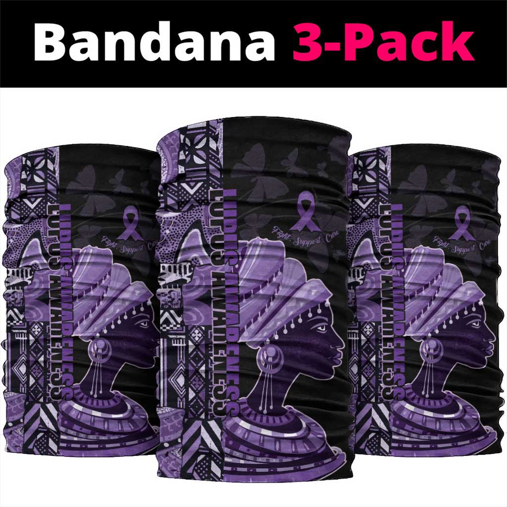 African Lady Lupus Awareness Neck Gaiter Fight Support Cure