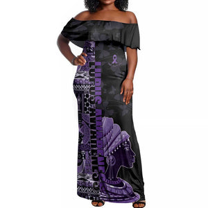 Personalized African Lady Lupus Awareness Off Shoulder Maxi Dress Fight Support Cure