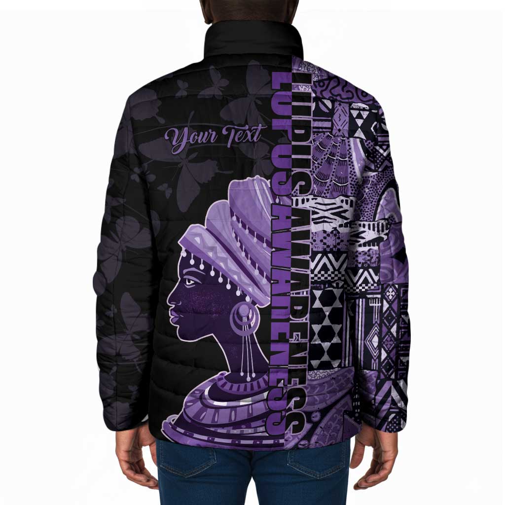 Personalized African Lady Lupus Awareness Padded Jacket Fight Support Cure
