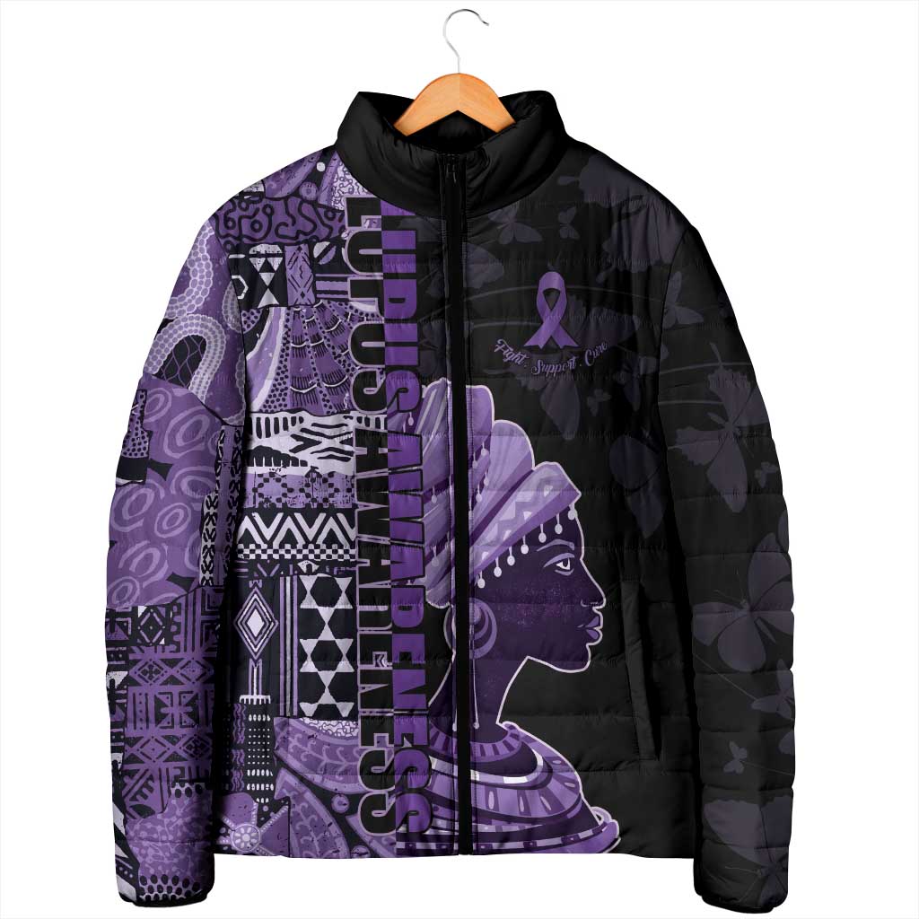 Personalized African Lady Lupus Awareness Padded Jacket Fight Support Cure