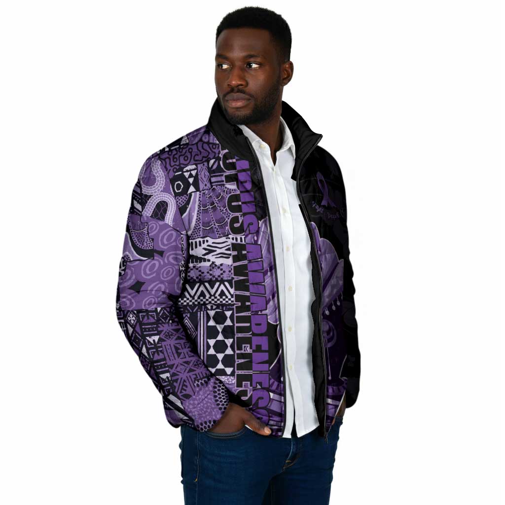 Personalized African Lady Lupus Awareness Padded Jacket Fight Support Cure