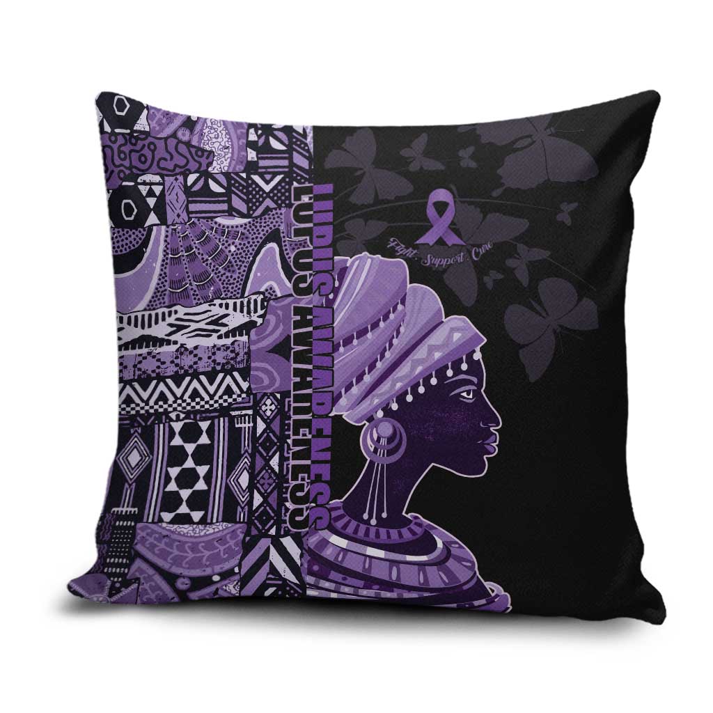 African Lady Lupus Awareness Pillow Cover Fight Support Cure
