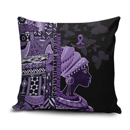 African Lady Lupus Awareness Pillow Cover Fight Support Cure