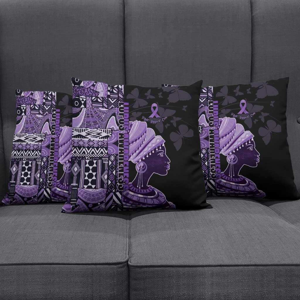 African Lady Lupus Awareness Pillow Cover Fight Support Cure