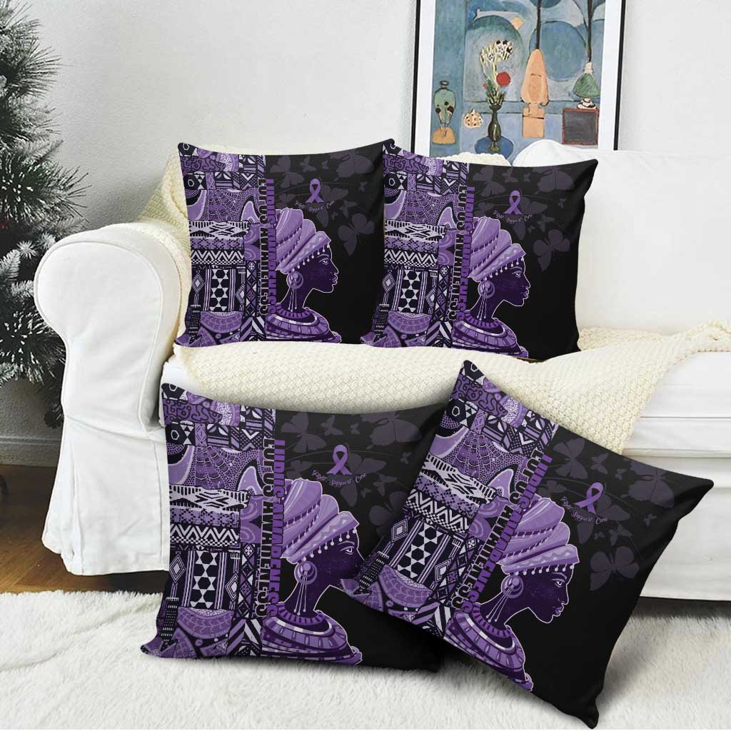 African Lady Lupus Awareness Pillow Cover Fight Support Cure