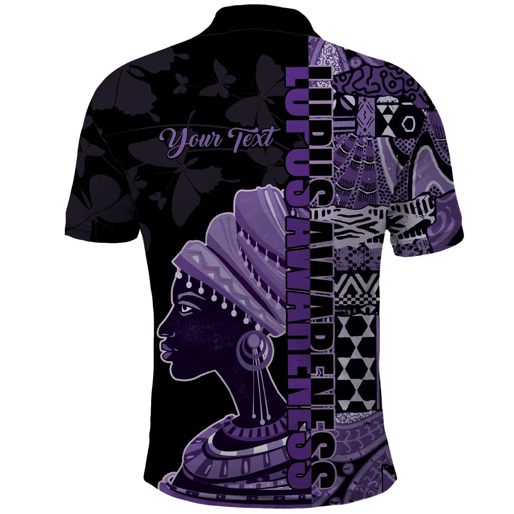 Personalized African Lady Lupus Awareness Polo Shirt Fight Support Cure