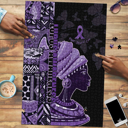 African Lady Lupus Awareness Puzzle Fight Support Cure