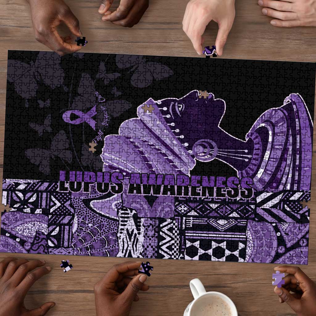 African Lady Lupus Awareness Puzzle Fight Support Cure