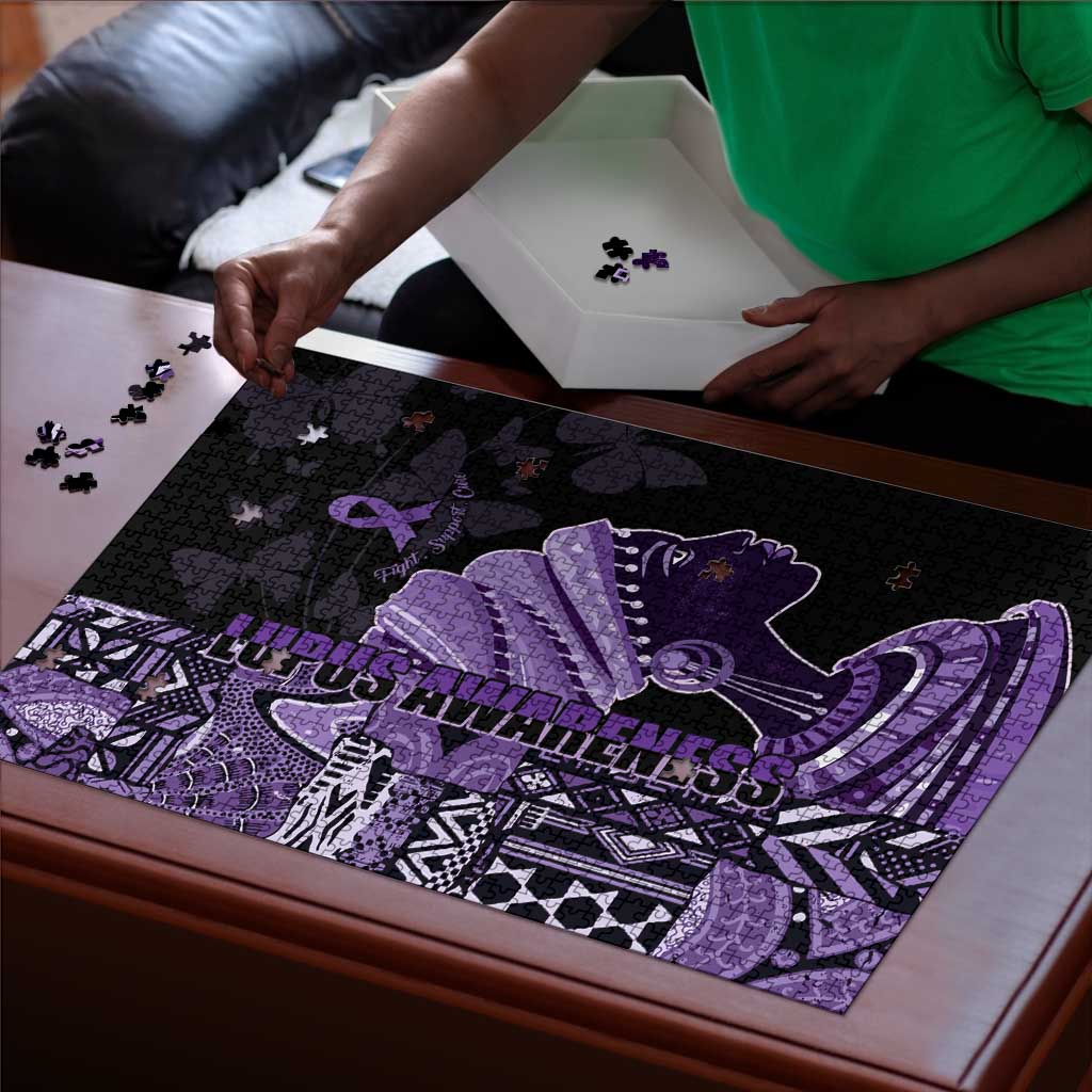 African Lady Lupus Awareness Puzzle Fight Support Cure