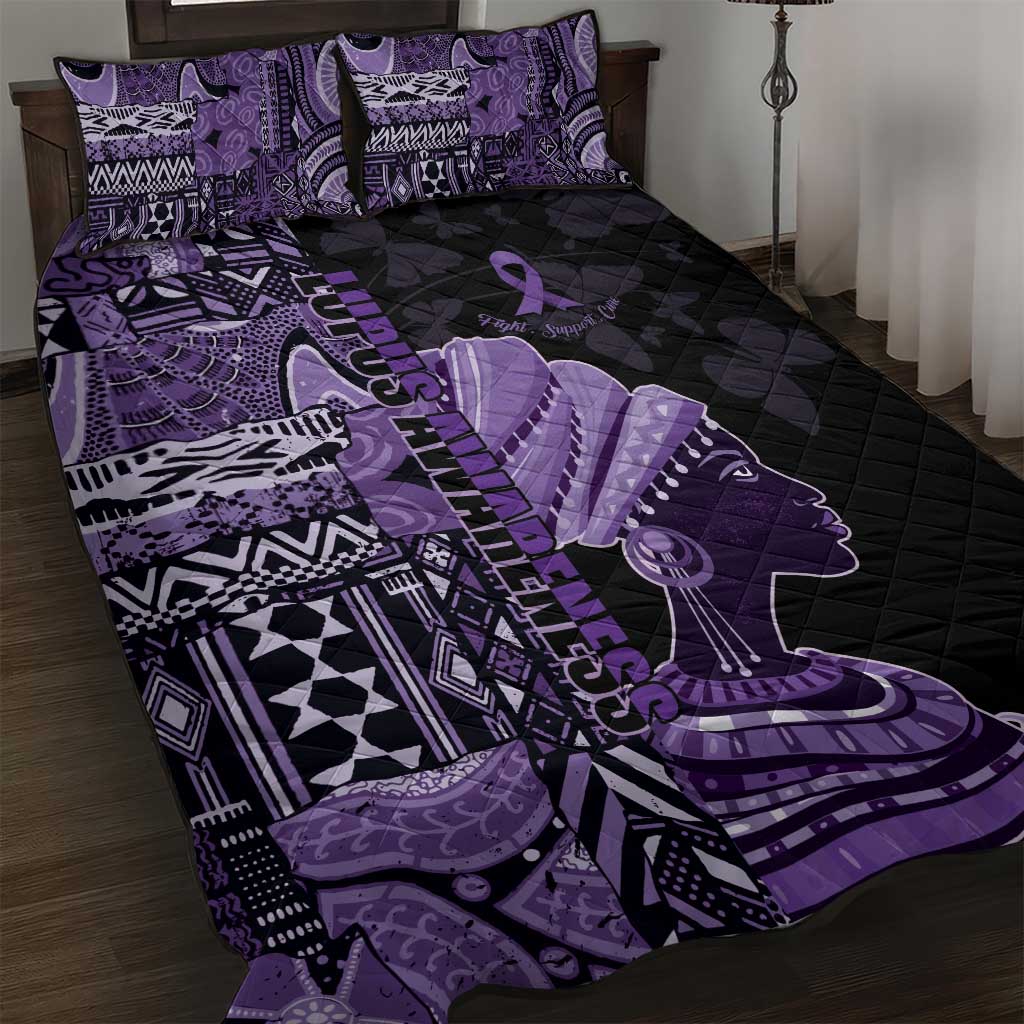 African Lady Lupus Awareness Quilt Bed Set Fight Support Cure