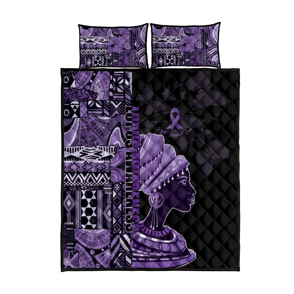 African Lady Lupus Awareness Quilt Bed Set Fight Support Cure