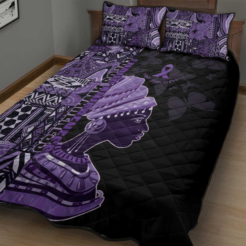 African Lady Lupus Awareness Quilt Bed Set Fight Support Cure