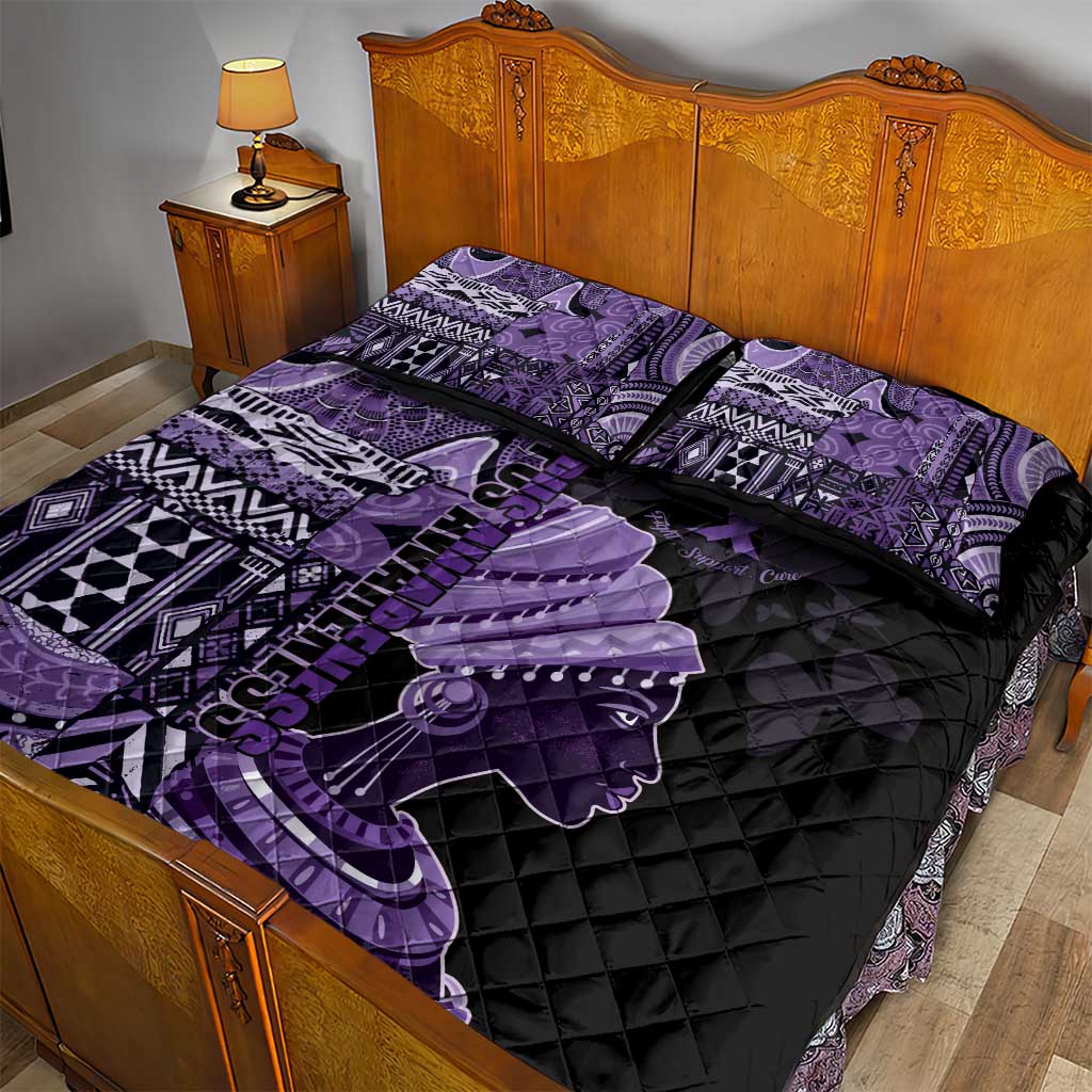 African Lady Lupus Awareness Quilt Bed Set Fight Support Cure