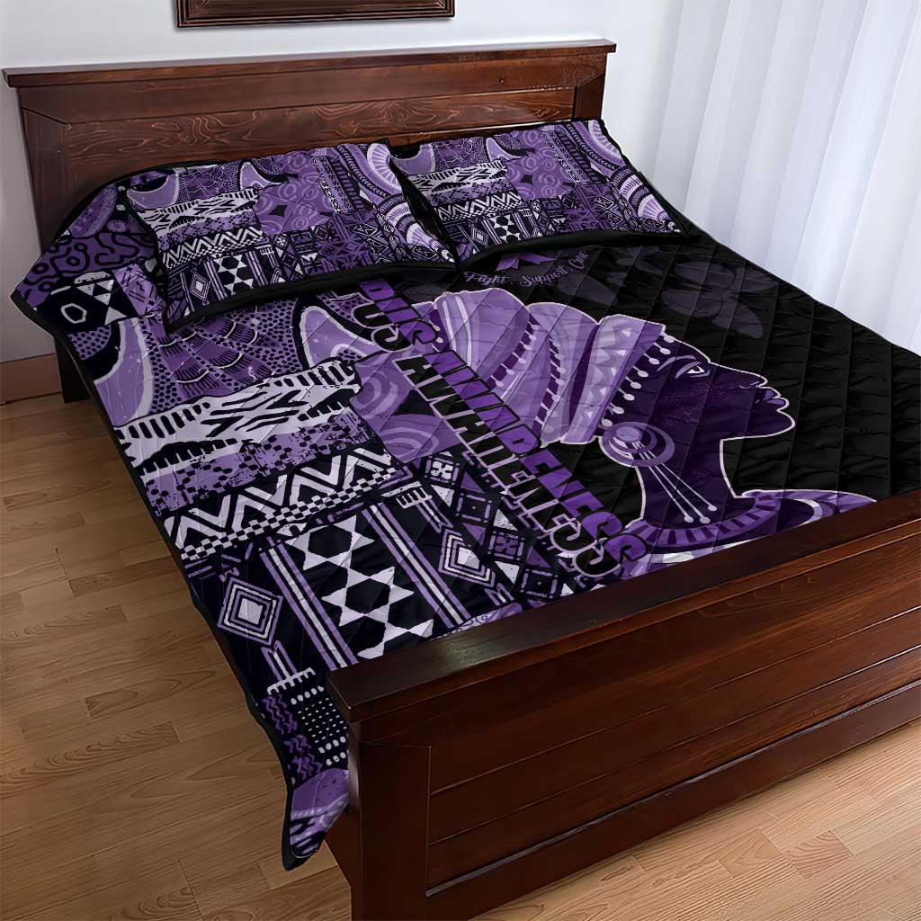 African Lady Lupus Awareness Quilt Bed Set Fight Support Cure