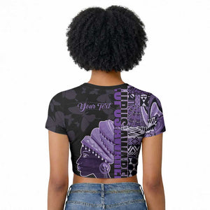 Personalized African Lady Lupus Awareness Raglan Cropped T shirt Fight Support Cure