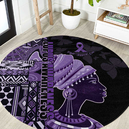 African Lady Lupus Awareness Round Carpet Fight Support Cure