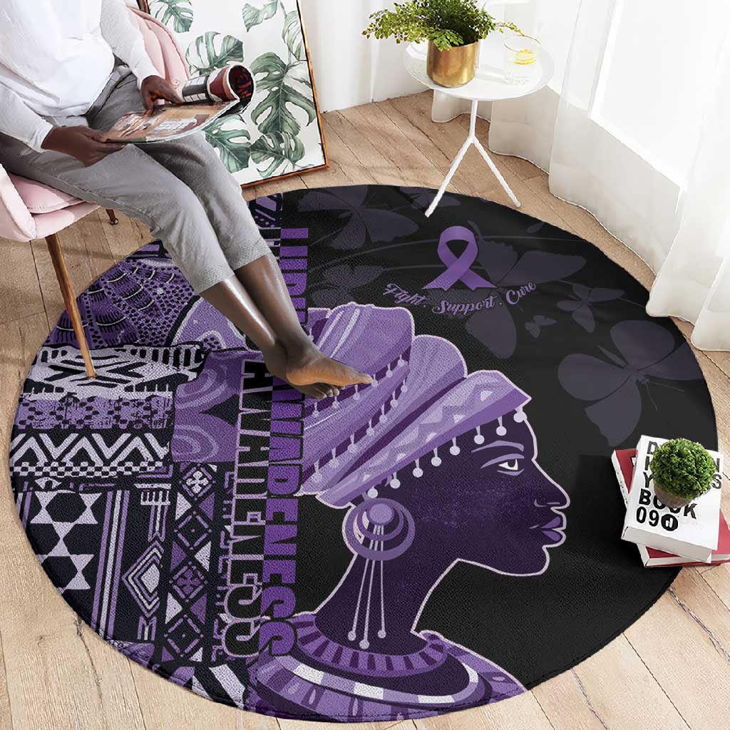 African Lady Lupus Awareness Round Carpet Fight Support Cure