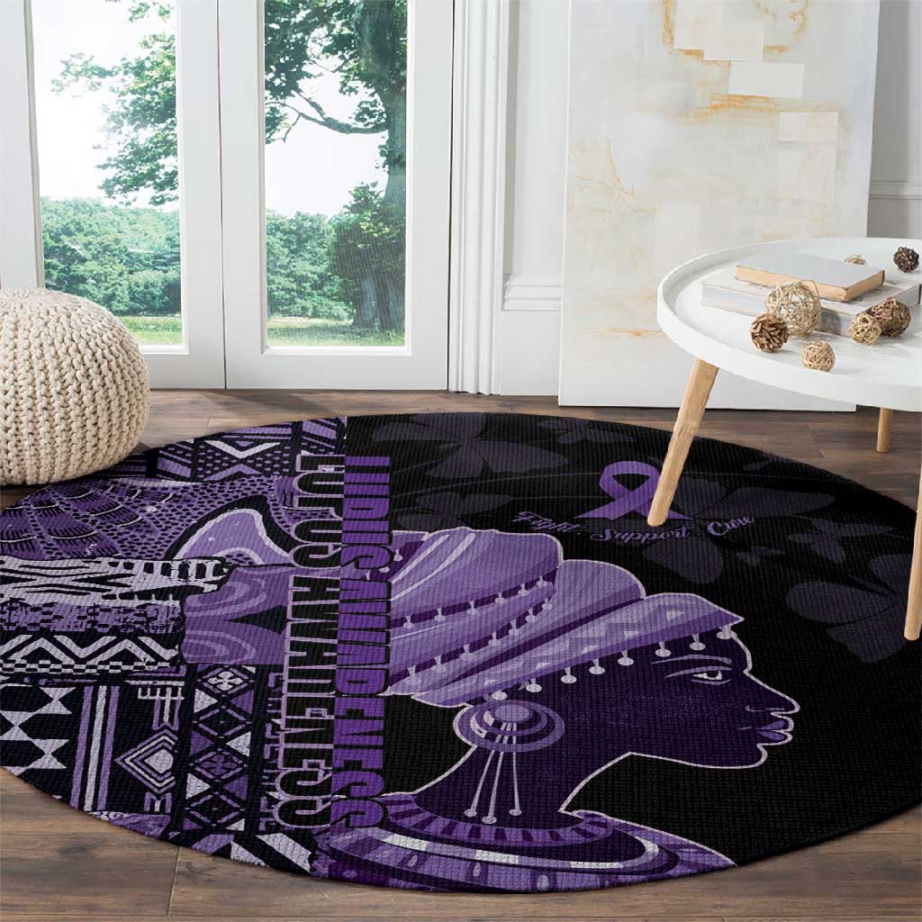 African Lady Lupus Awareness Round Carpet Fight Support Cure