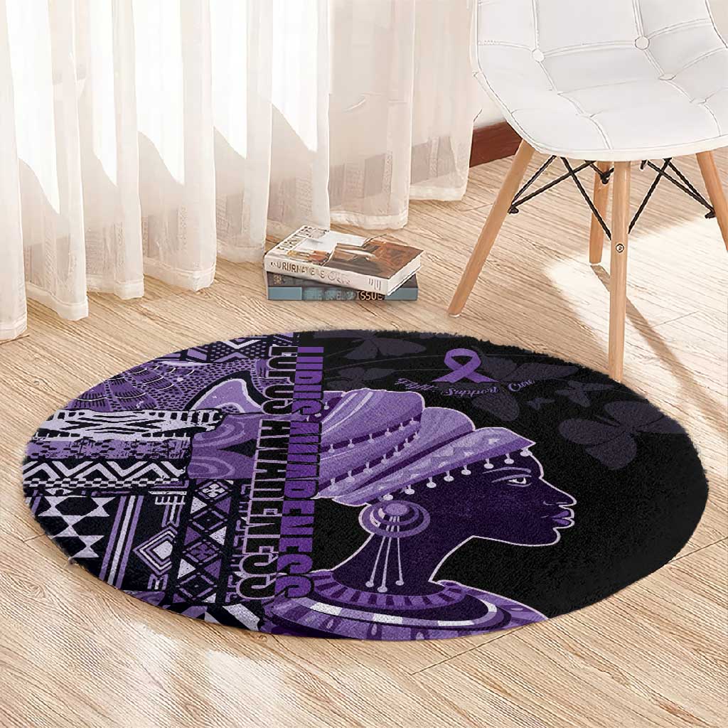 African Lady Lupus Awareness Round Carpet Fight Support Cure