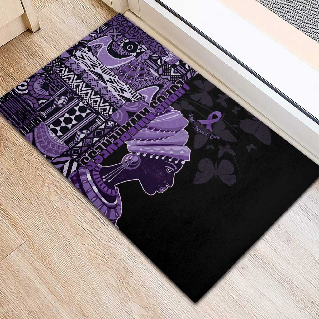 African Lady Lupus Awareness Rubber Doormat Fight Support Cure