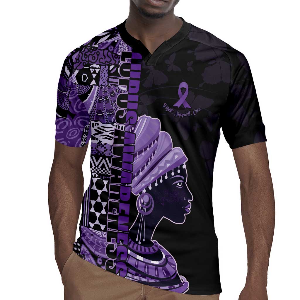 Personalized African Lady Lupus Awareness Rugby Jersey Fight Support Cure
