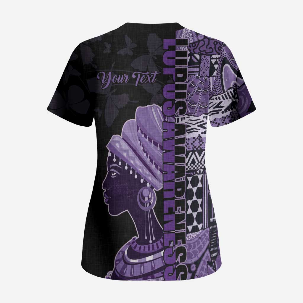 Personalized African Lady Lupus Awareness Scrub Top Fight Support Cure