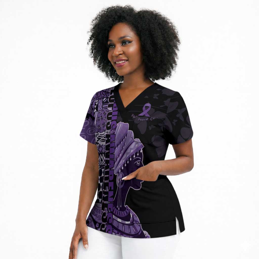 Personalized African Lady Lupus Awareness Scrub Top Fight Support Cure