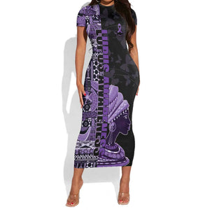 Personalized African Lady Lupus Awareness Short Sleeve Bodycon Dress Fight Support Cure