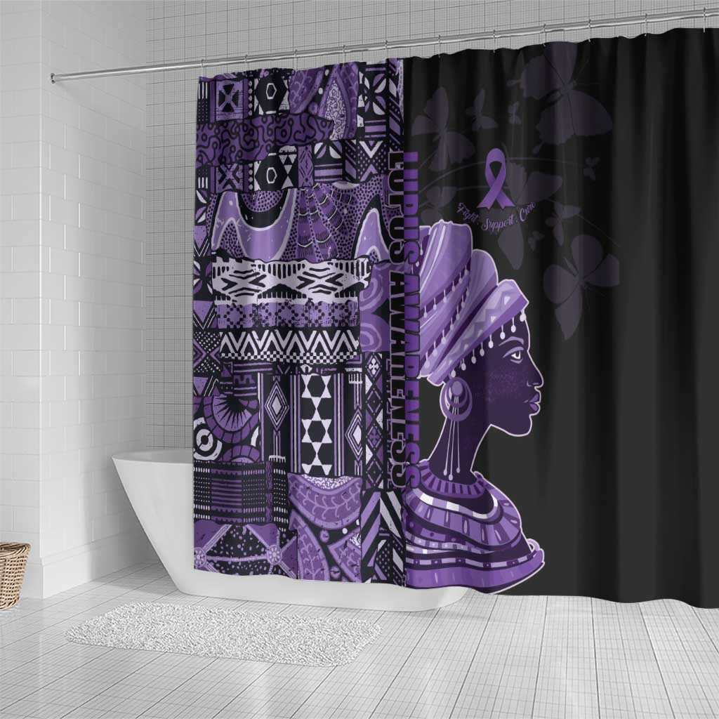African Lady Lupus Awareness Shower Curtain Fight Support Cure