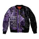 Personalized African Lady Lupus Awareness Sleeve Zip Bomber Jacket Fight Support Cure
