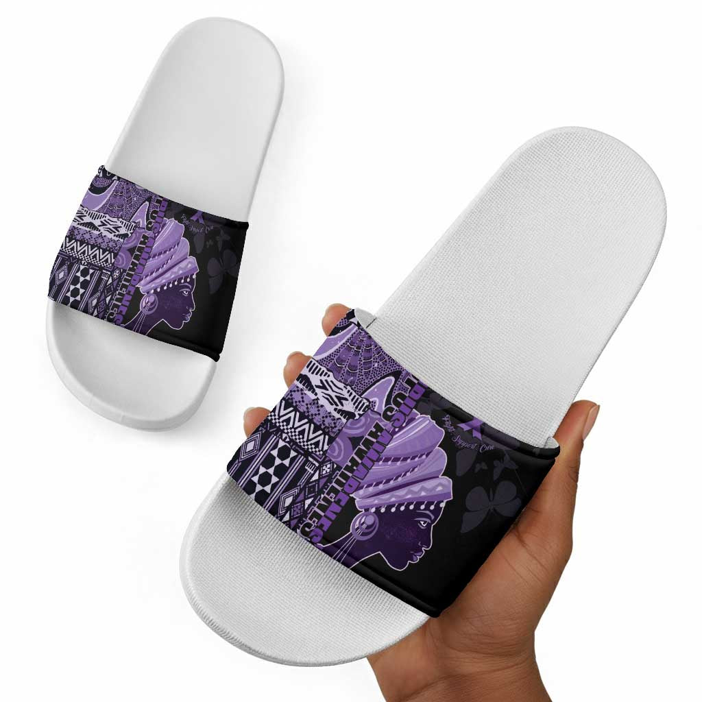 African Lady Lupus Awareness Slide Sandals Fight Support Cure
