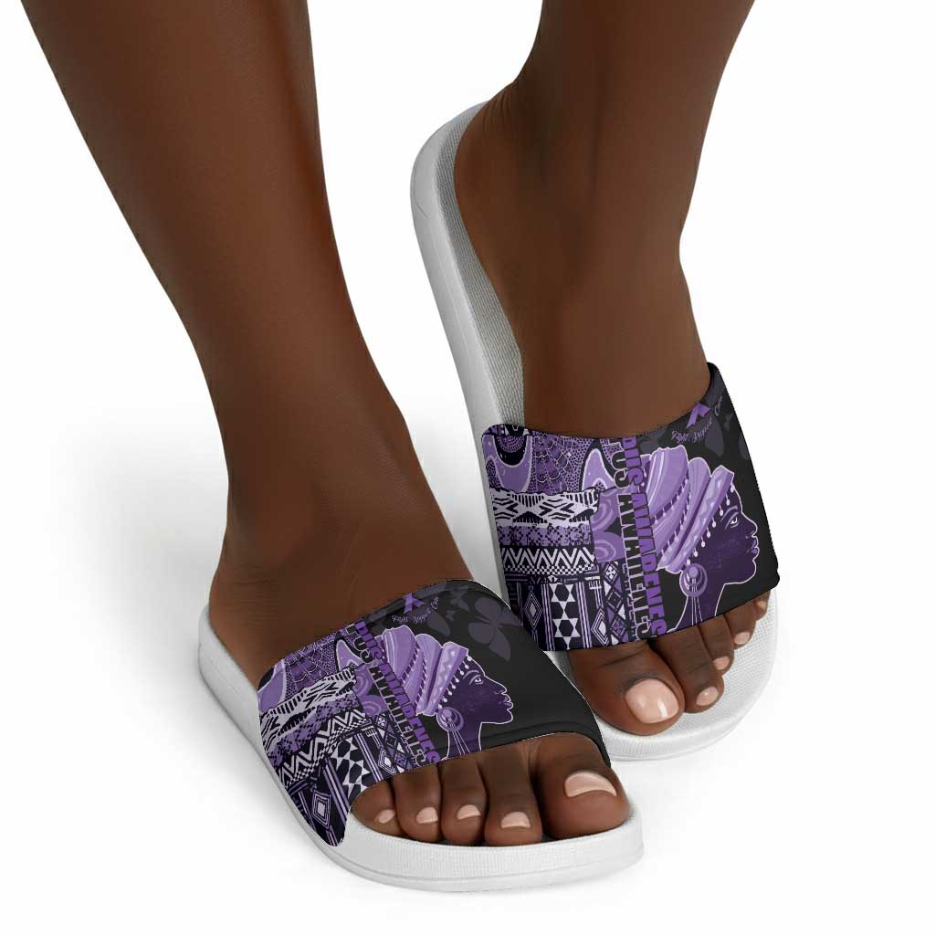 African Lady Lupus Awareness Slide Sandals Fight Support Cure