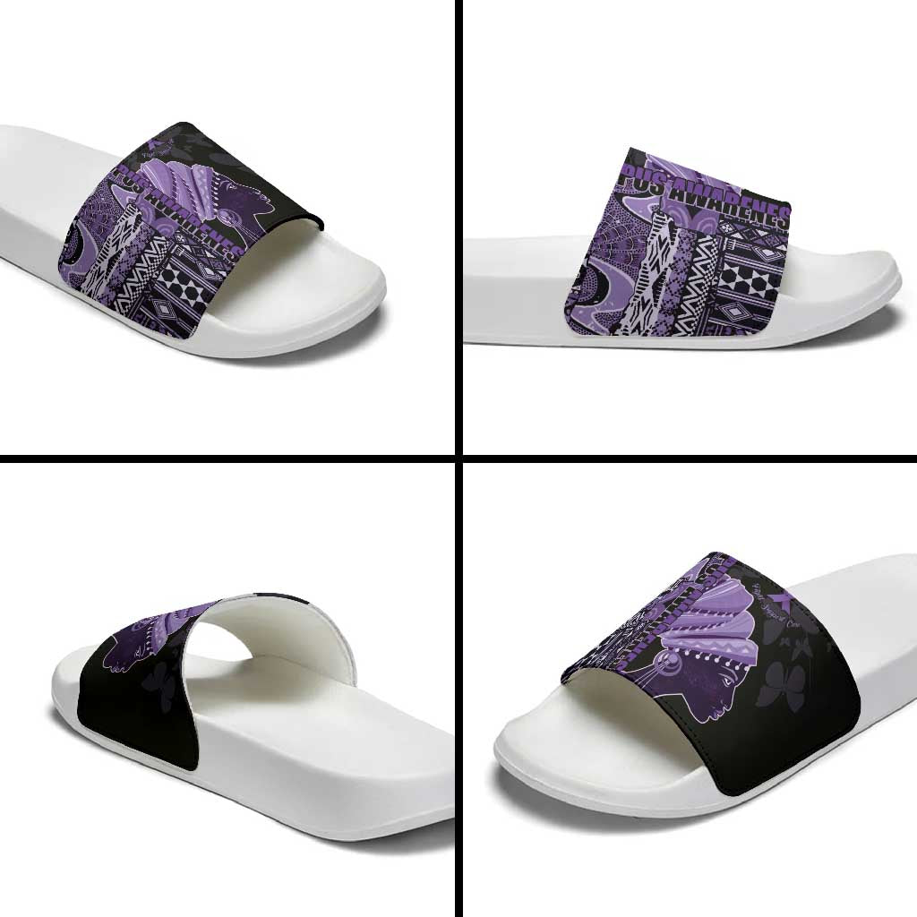 African Lady Lupus Awareness Slide Sandals Fight Support Cure
