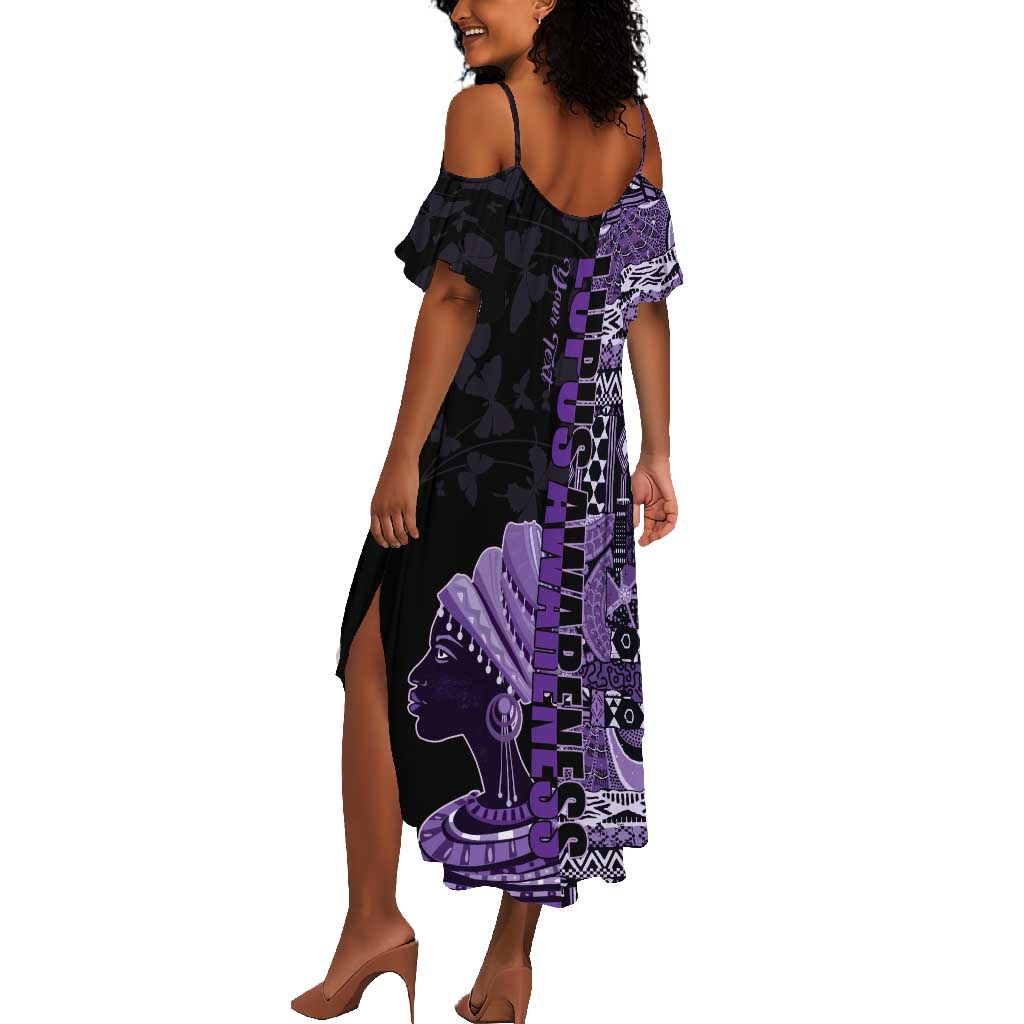 Personalized African Lady Lupus Awareness Summer Maxi Dress Fight Support Cure