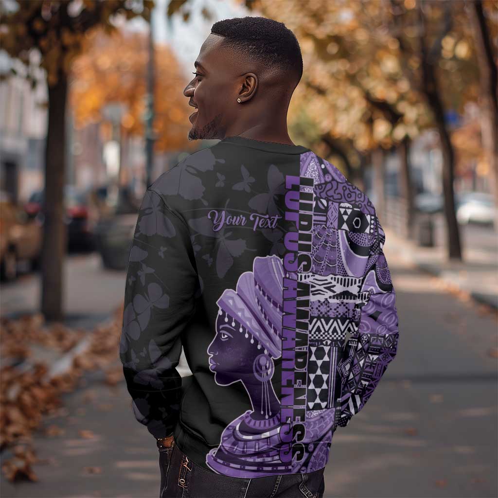 Personalized African Lady Lupus Awareness Sweatshirt Fight Support Cure