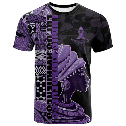 Personalized African Lady Lupus Awareness T shirt Fight Support Cure