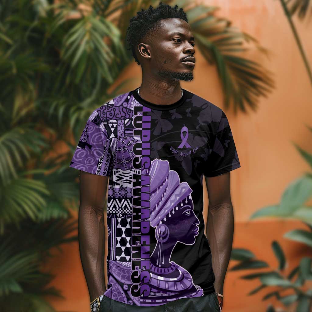 Personalized African Lady Lupus Awareness T shirt Fight Support Cure