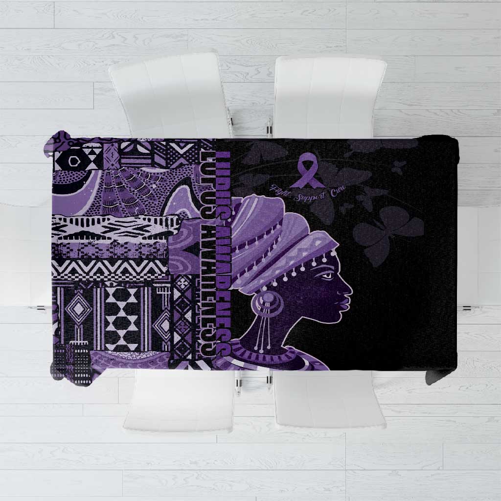 African Lady Lupus Awareness Tablecloth Fight Support Cure