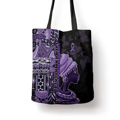 African Lady Lupus Awareness Tote Bag Fight Support Cure
