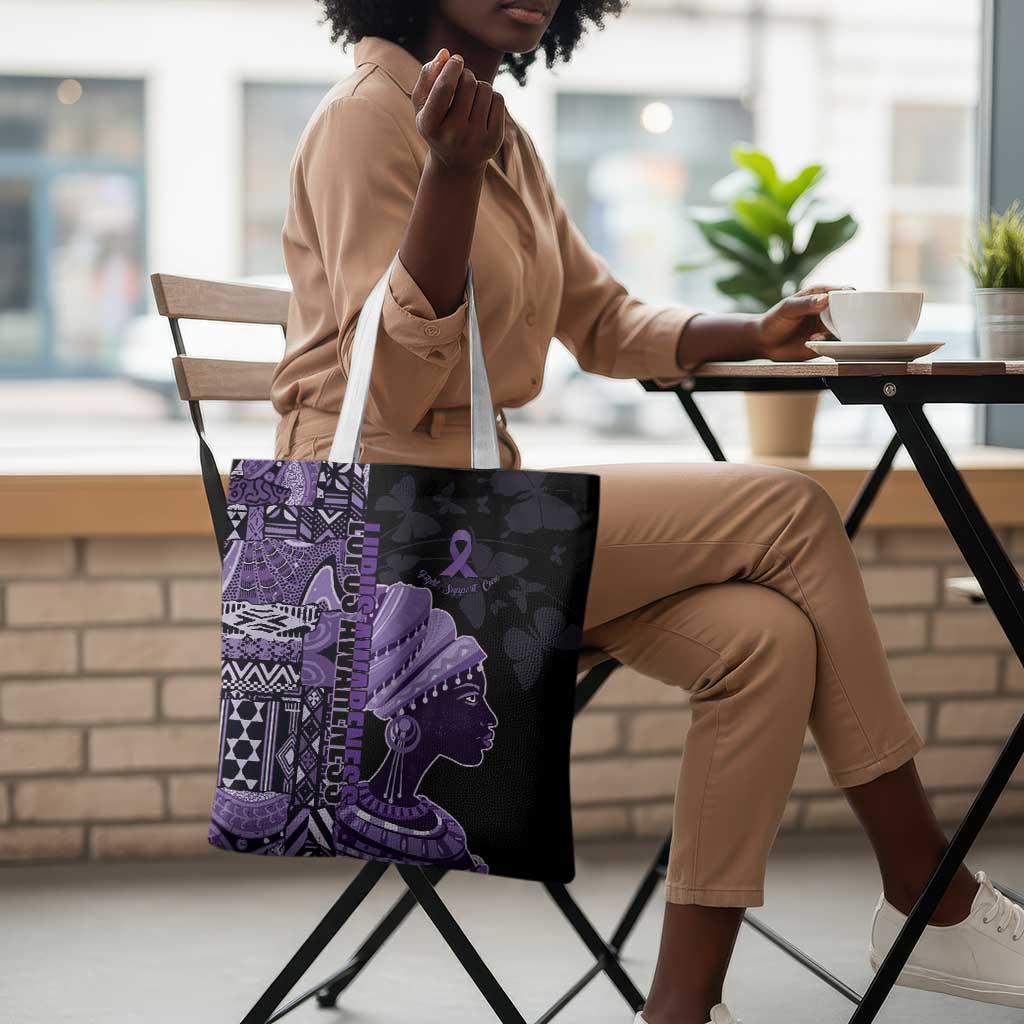 African Lady Lupus Awareness Tote Bag Fight Support Cure